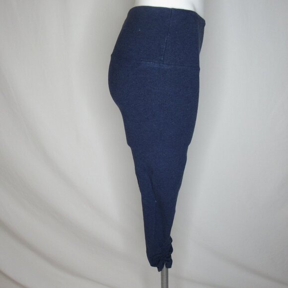 Lysse Blue Ruched Crop Leggings 23" Women's M Medium - Picture 4 of 9